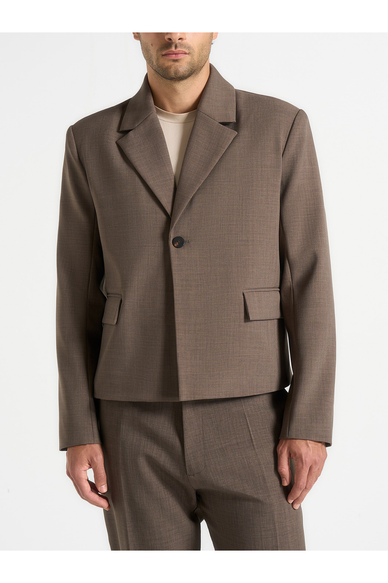 Silas - Cropped Blazer, Main, color, Dark Taupe