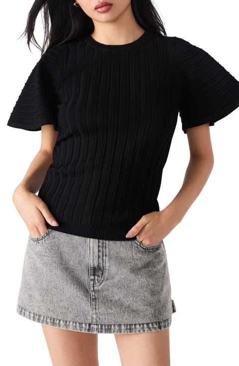 Allie Short Sleeve Rib Sweater