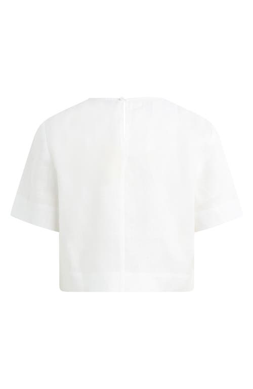 Shop Favorite Daughter The Easy Breezy Linen Crop T-shirt In Bright White