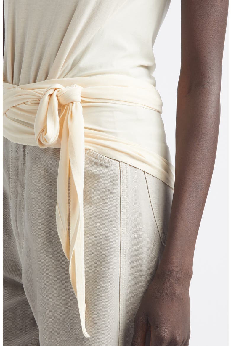 Sleeveless Jersey Wrap Top, Alternate, color, CREAM