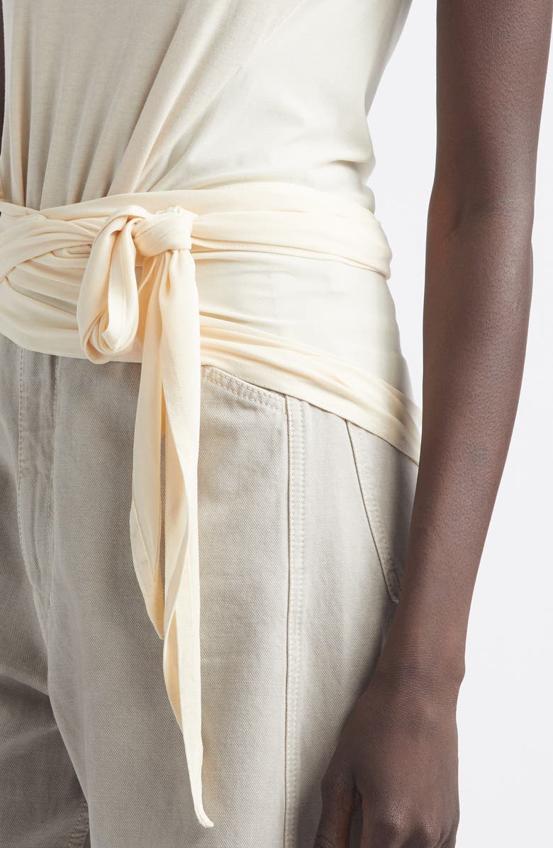 Lemaire Sleeveless Jersey Wrap Top, Alternate, color, Cream