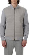 Bugatchi Quilted Suede Panel Sweater Jacket