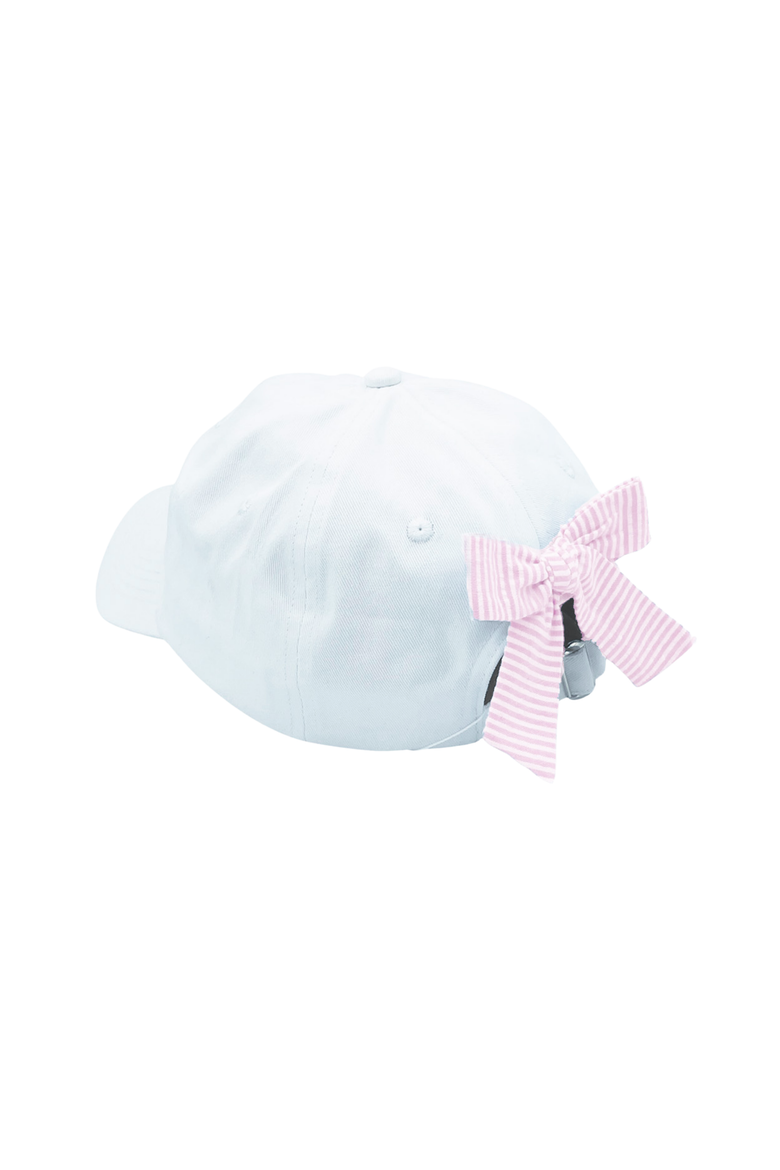 Palm Tree Twill Bow Women's Baseball Hat, Alternate, color, White