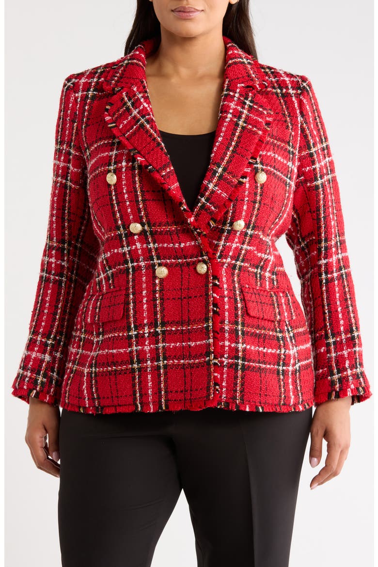 Plaid Blazer, Alternate, color, LIPSTICK MULTI