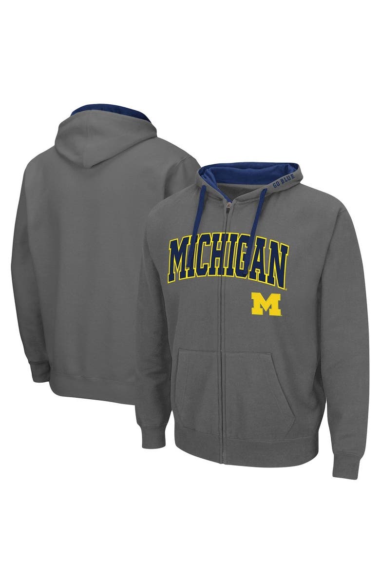 COLOSSEUM Men's Colosseum Charcoal Michigan Wolverines Big & Tall Full-Zip Hoodie, Main, color, Charcoal