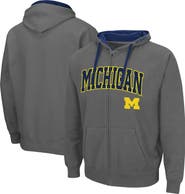 COLOSSEUM Men's Colosseum Charcoal Michigan Wolverines Big & Tall Full-Zip Hoodie
