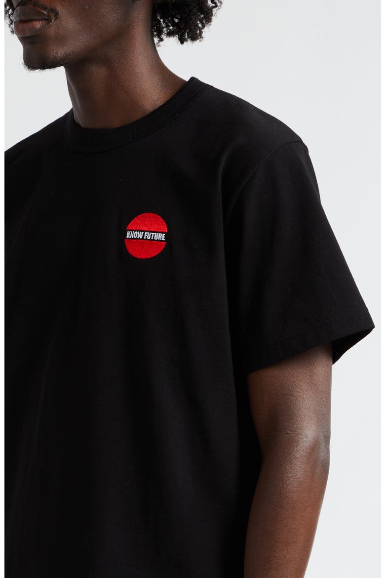 Know Future Embroidered Cotton T-Shirt, Alternate, color, BLACK