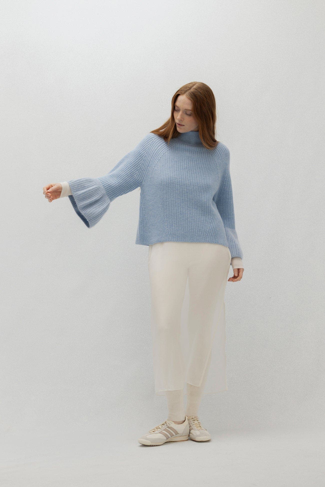 Naked Cashmere Luxe Puff Turtleneck In Blue