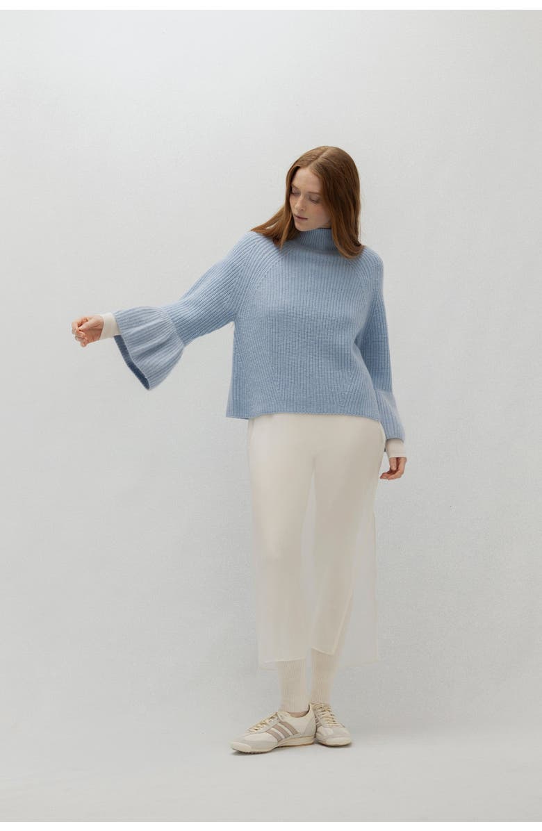 NAKED CASHMERE Luxe Puff Turtleneck, Main, color, Stonewash