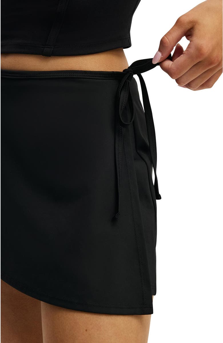 COTTON ON BODY Women's Active Wrap Skirt With Tie, Alternate, color, Black