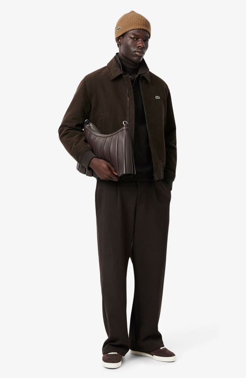 Lacoste Wool Cuff Beanie In Brown