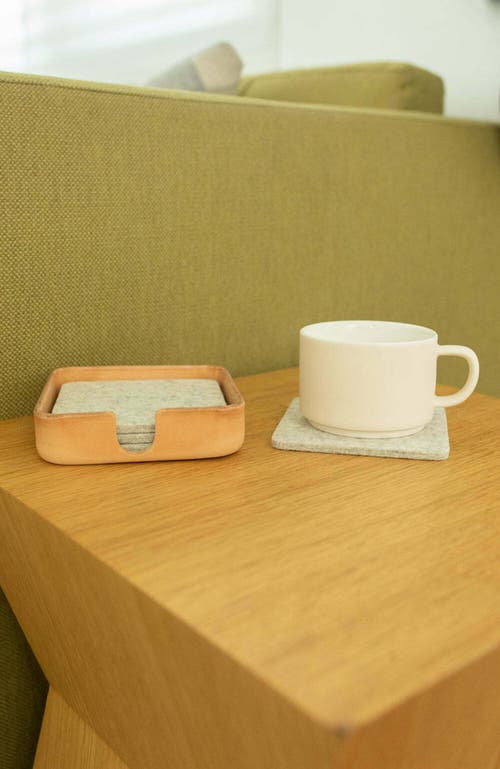 Graf & Lantz Graf Lantz Kobon Leather Square Tray In Natural