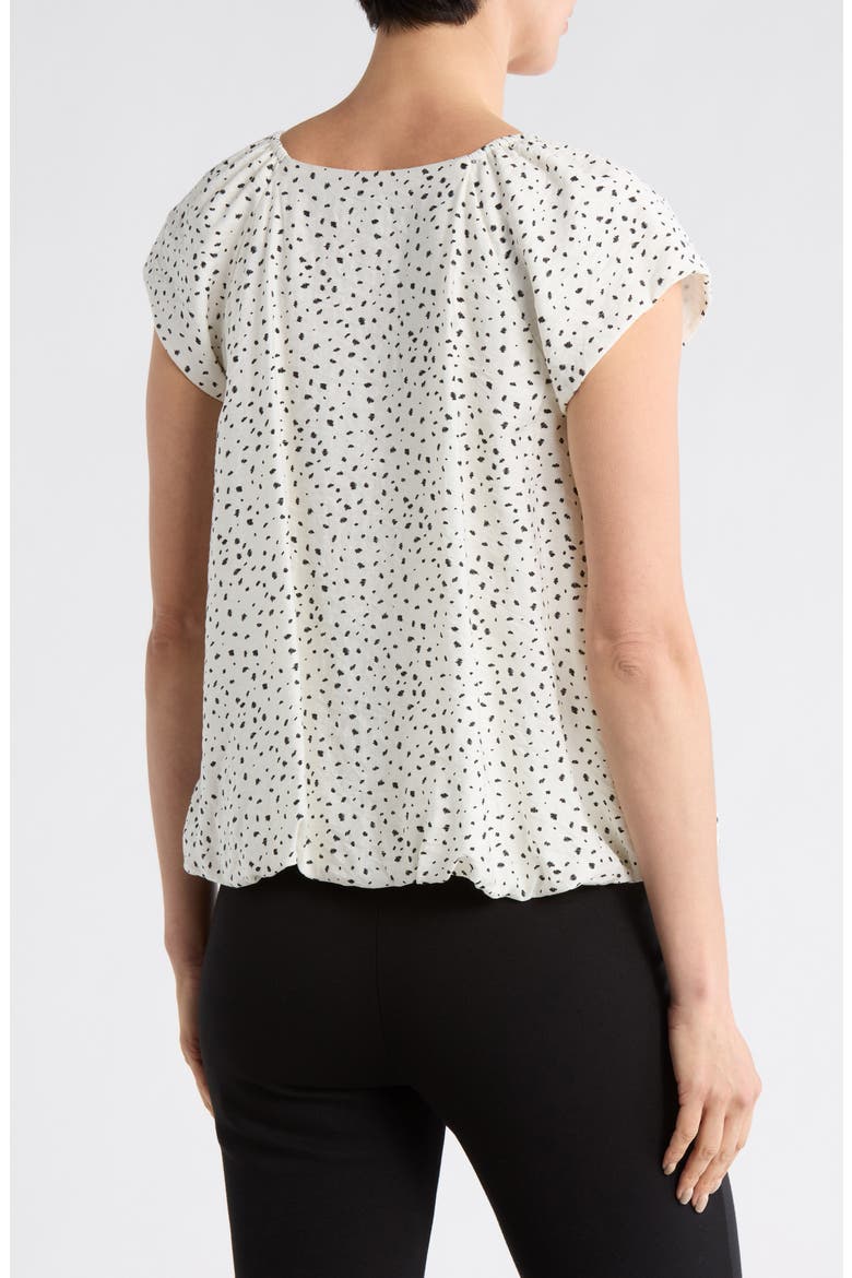 Printed Bubble Top, Alternate, color, BLACK