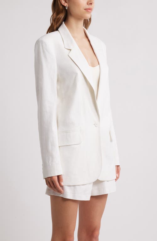 OPEN EDIT OPEN EDIT EVERYDAY ONE-BUTTON LINEN BLEND BLAZER