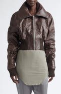 Rick Owens Dracuflight Crop Leather Bomber Jacket