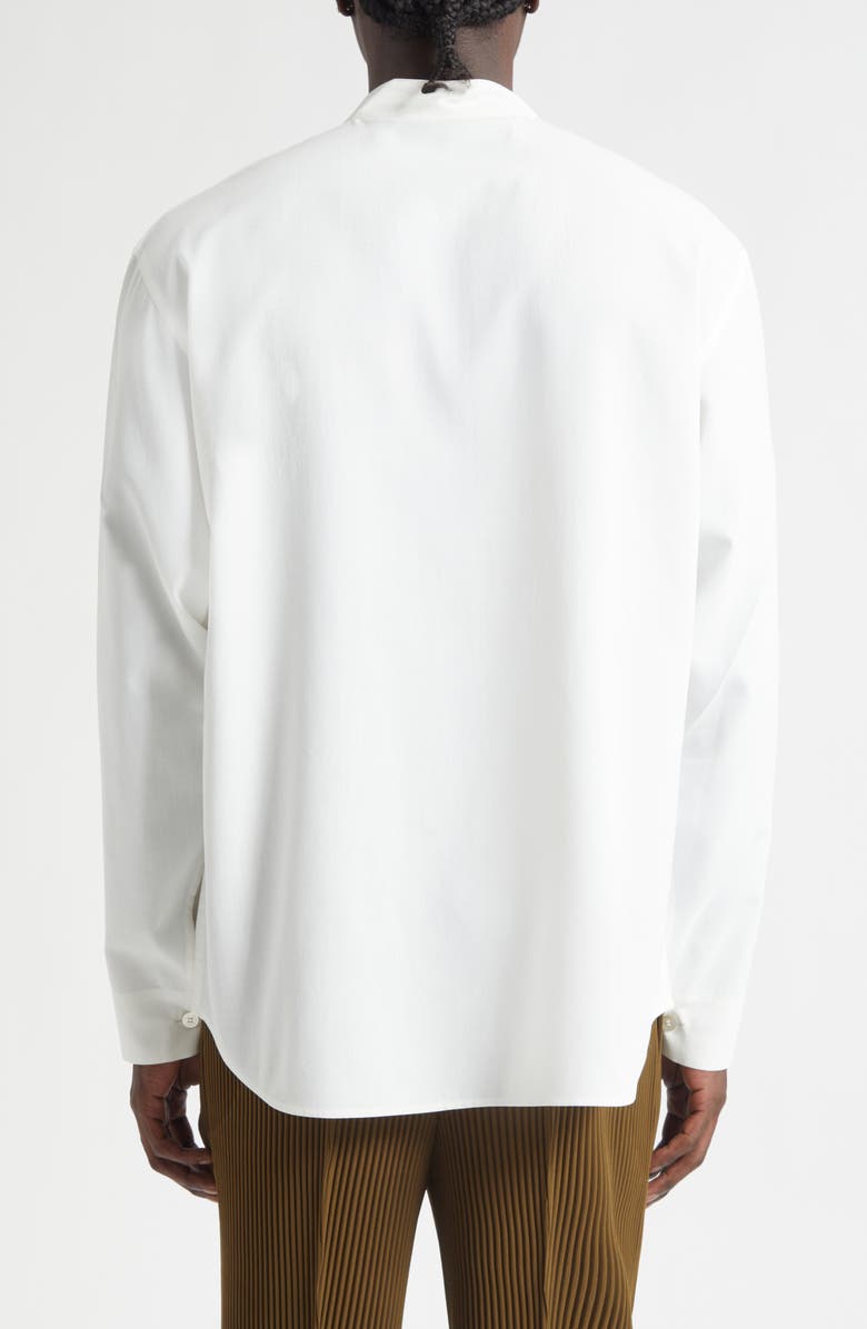 Homme Plissé Issey Miyake Pressed Embroidery Button-Up Shirt, Alternate, color, White