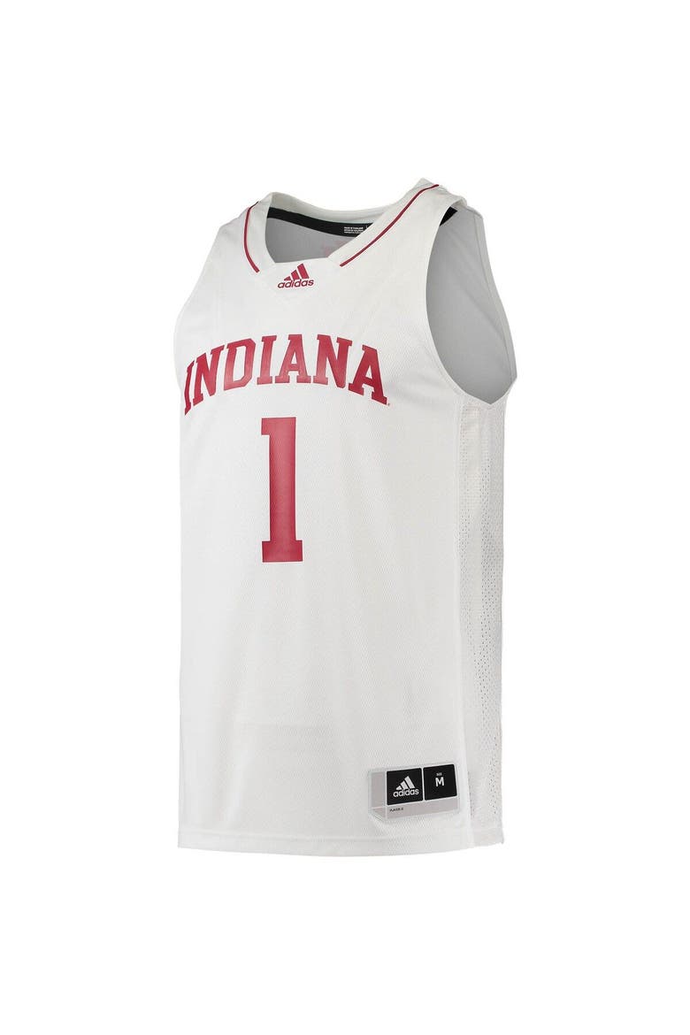Men's adidas #1 Cream Indiana Hoosiers Swingman Team Basketball Jersey, Alternate, color, White
