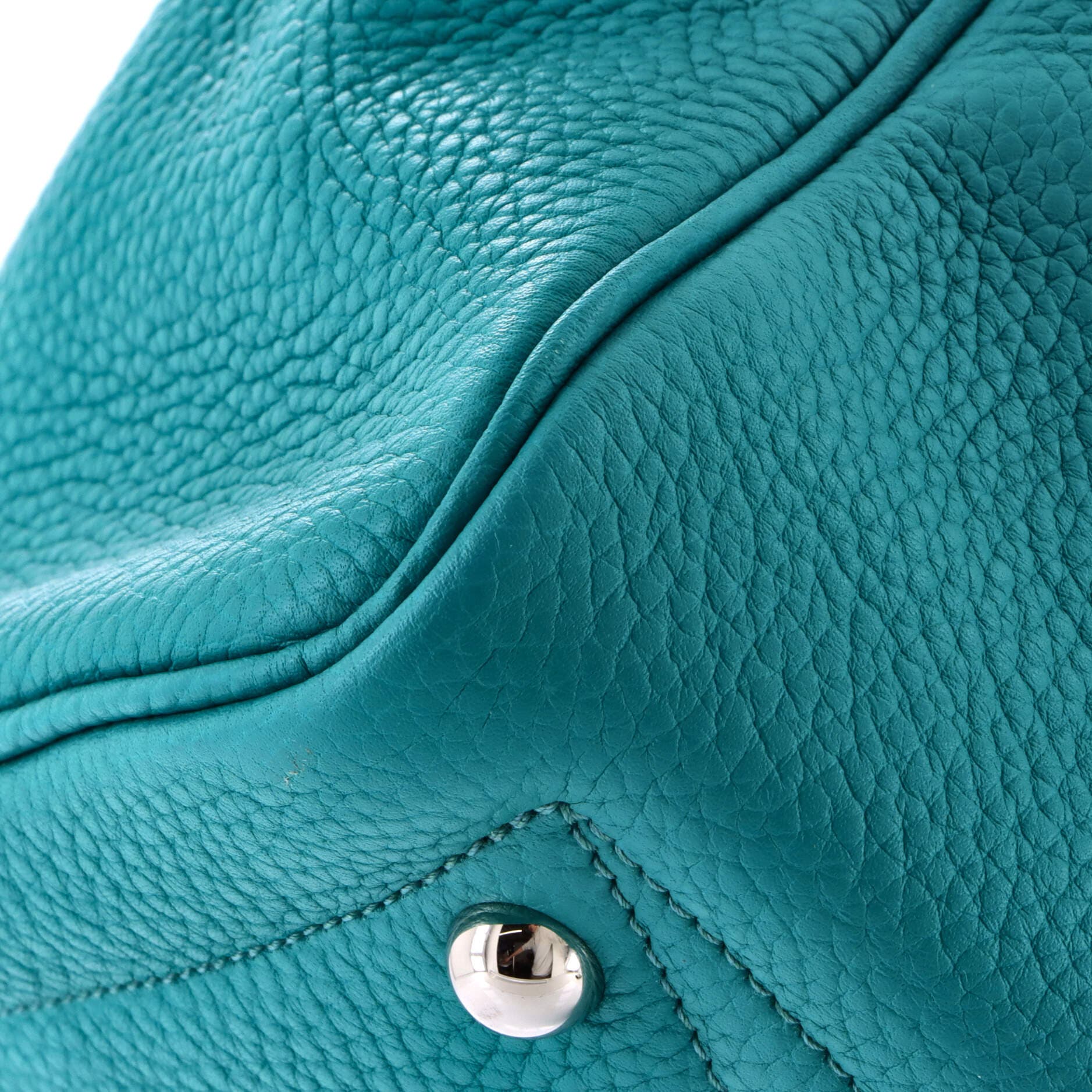 Pre-Owned Hermes Victoria II Bag Clemence 35, Alternate, color, Bleu Paon