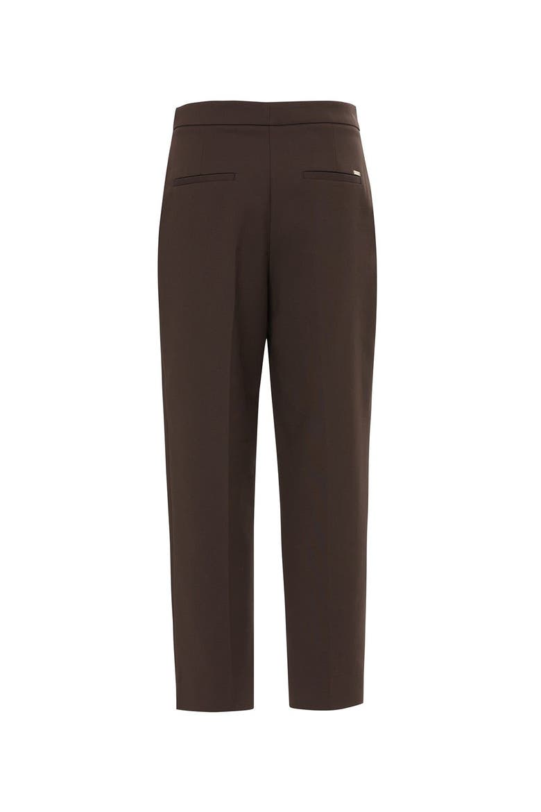 Carrot-Fit Trousers with Zipper and Logo Detail, Alternate, color, Brown