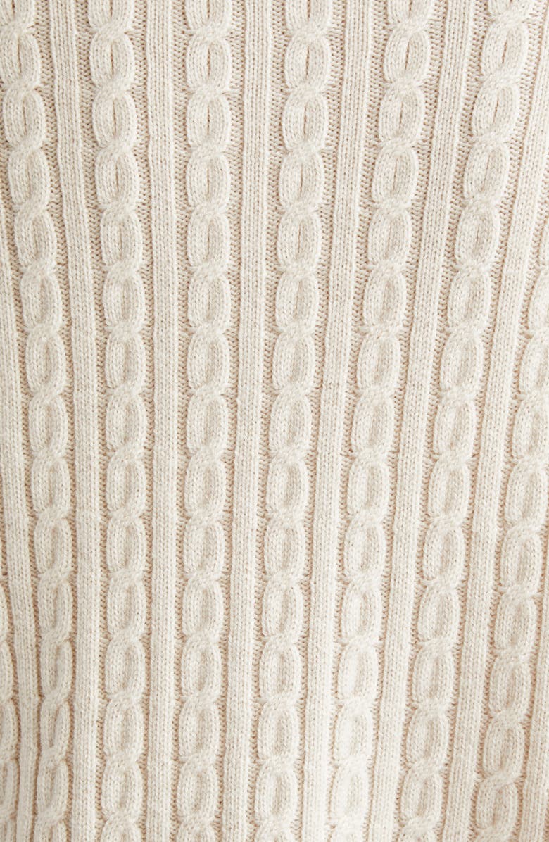 Max Mara Studio Ussuri Embellished Cable Wool Sweater, Alternate, color, Beige