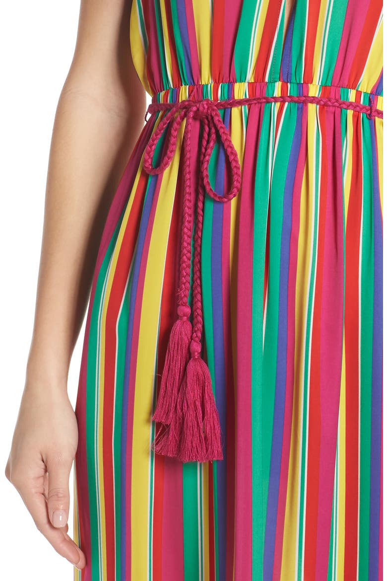 BB Dakota N the Rainbows Stripe Maxi Dress, Alternate, color, RAINBOW SORBET