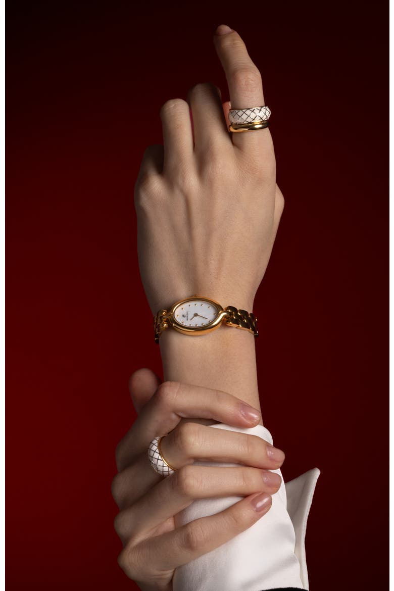 White Uraeus Ring, Alternate, color, White & Gold