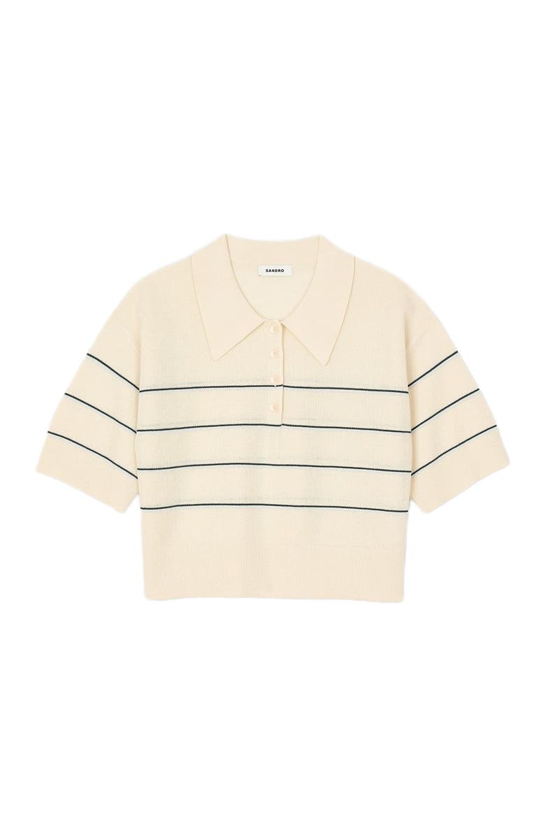 Cropped striped knitted sweater