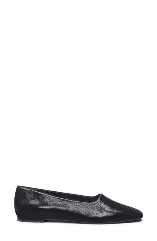 Reformation Inez Ballet Flats Black Eel In Black