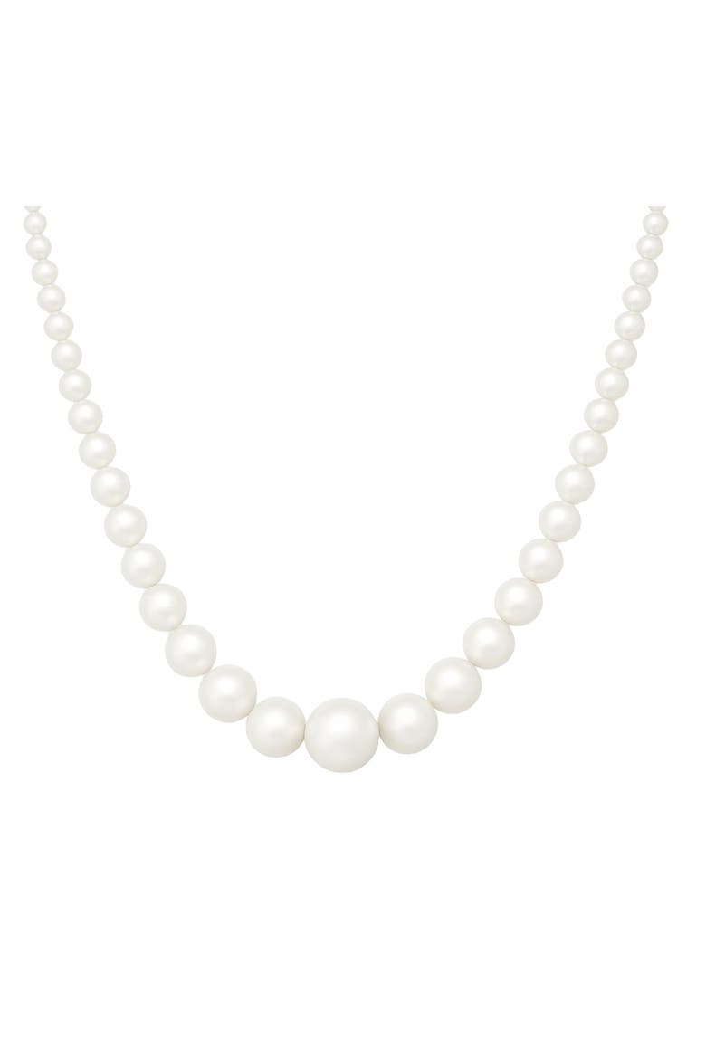 Graduated Pearl Necklace, Main, color, White