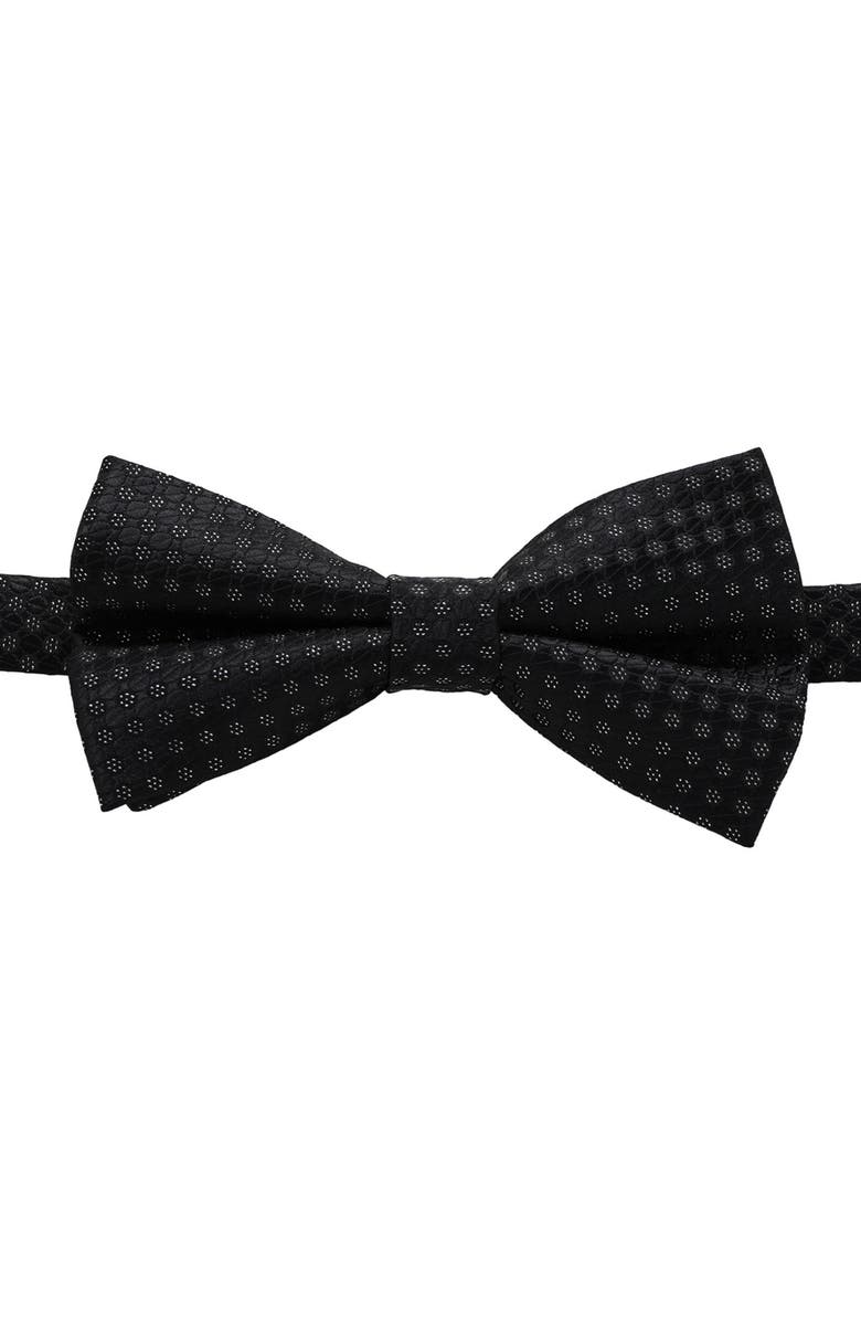 KARL LAGERFELD Floral Pre-Tied Bow Tie, Alternate, color, Black/ Silver