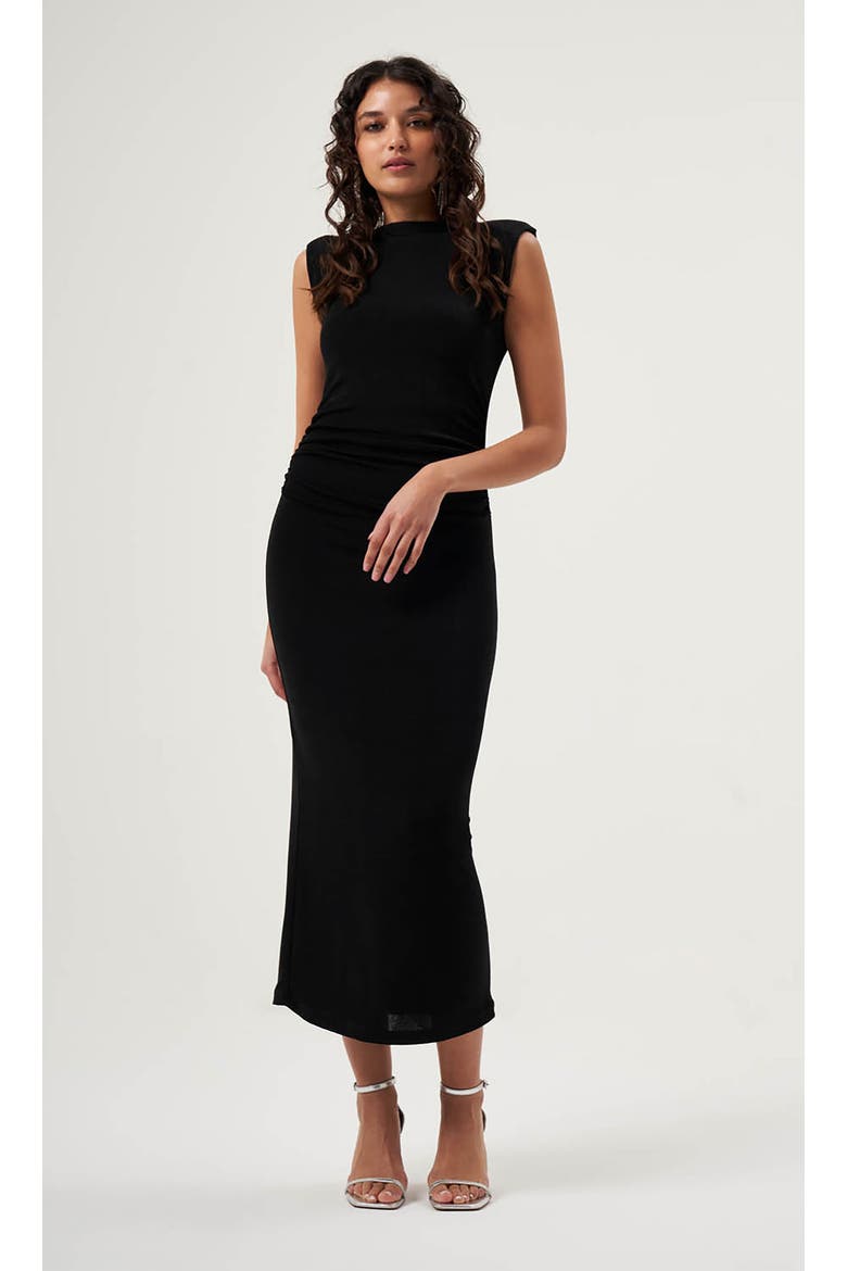 MZL Sleeveless Gathered Dress, Main, color, Black