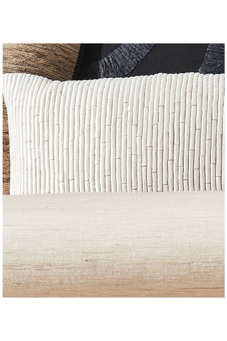 Embroidered Cotton & Linen Accent Pillow, Alternate, color, LINEN / WHITE
