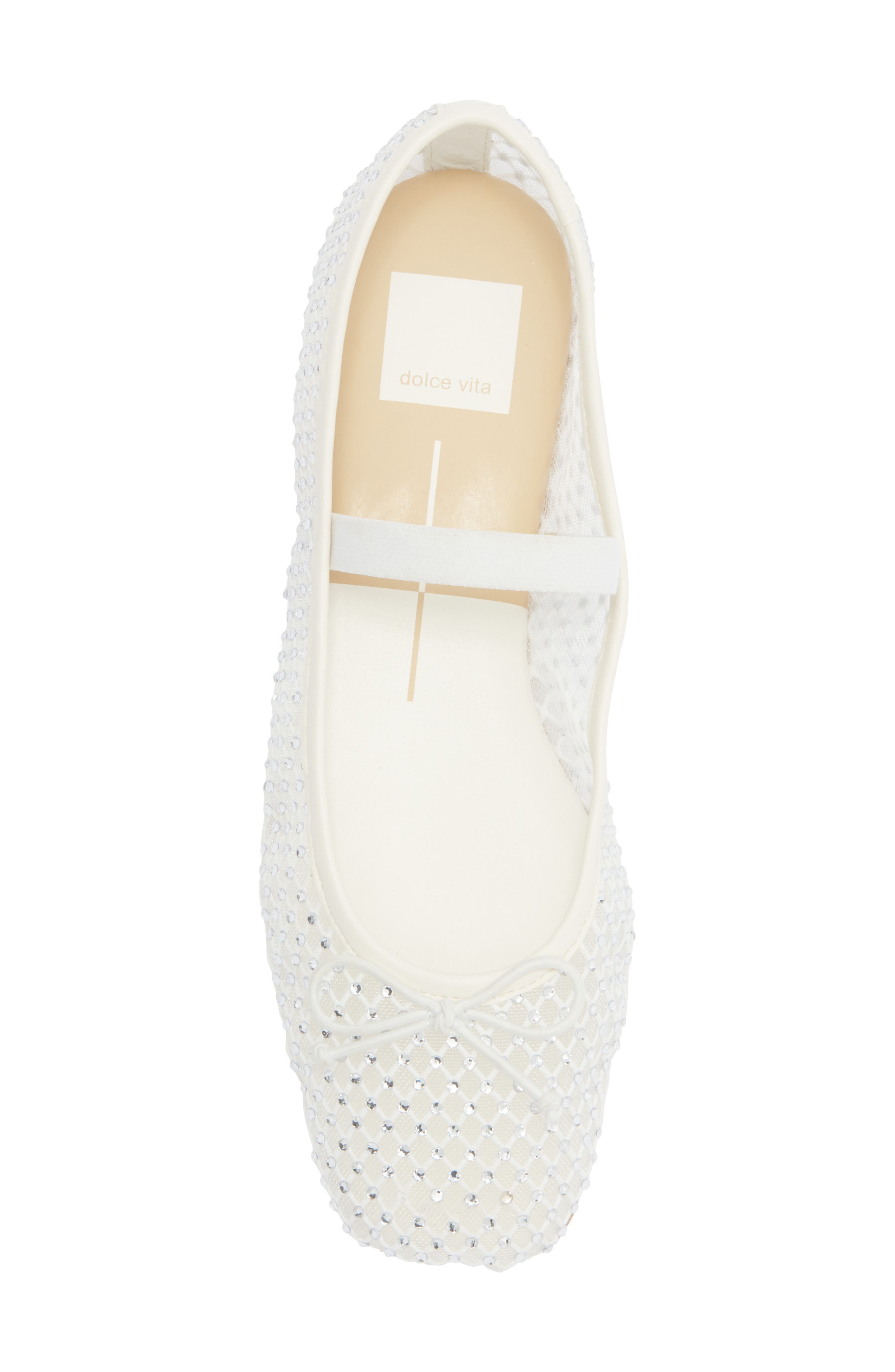 Dolce Vita Ginata Crystal Flat, Alternate, color, White Crystal Mesh