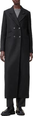 AllSaints Ellen Double Breasted Wool Blend Coat