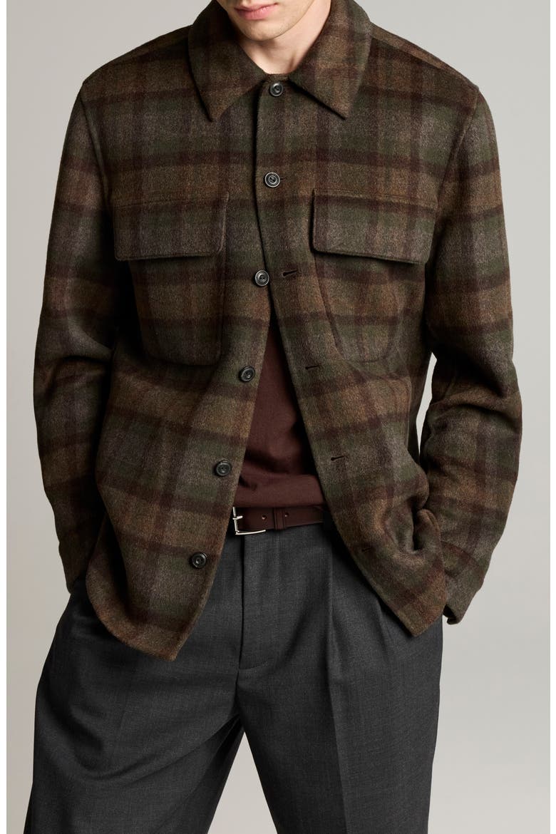 Plaid Shirt Jacket, Main, color, NIGHT LEAF COMBO