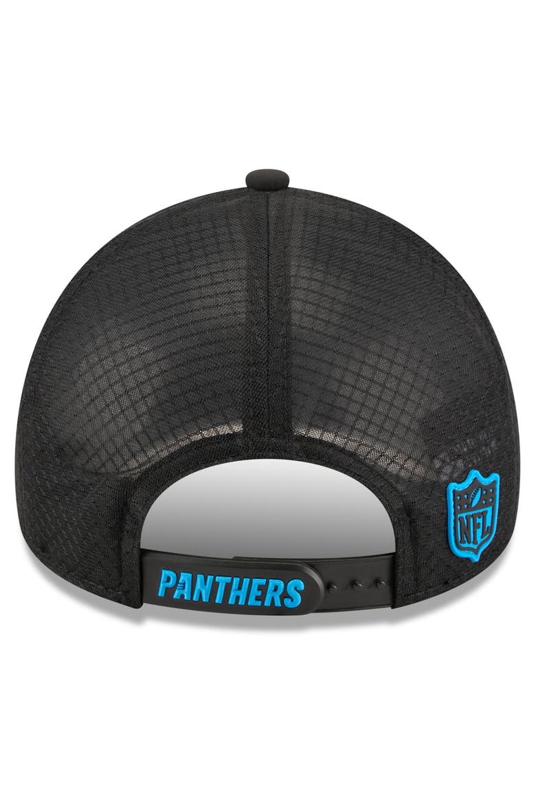 Men's New Era Black Carolina Panthers 2026 Sideline Apex 9FORTY Adjustable Trucker Hat, Alternate, color, Black