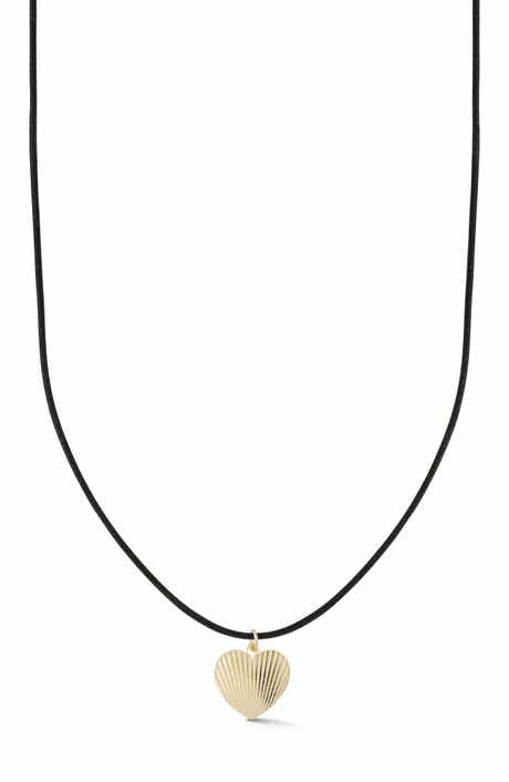 Ember Fine Jewelry 14k Gold Heart Medallion Cord Necklace