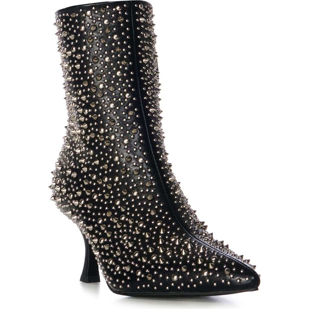 Azalea Wang Ridley Studded Pointed Toe Bootie In Black