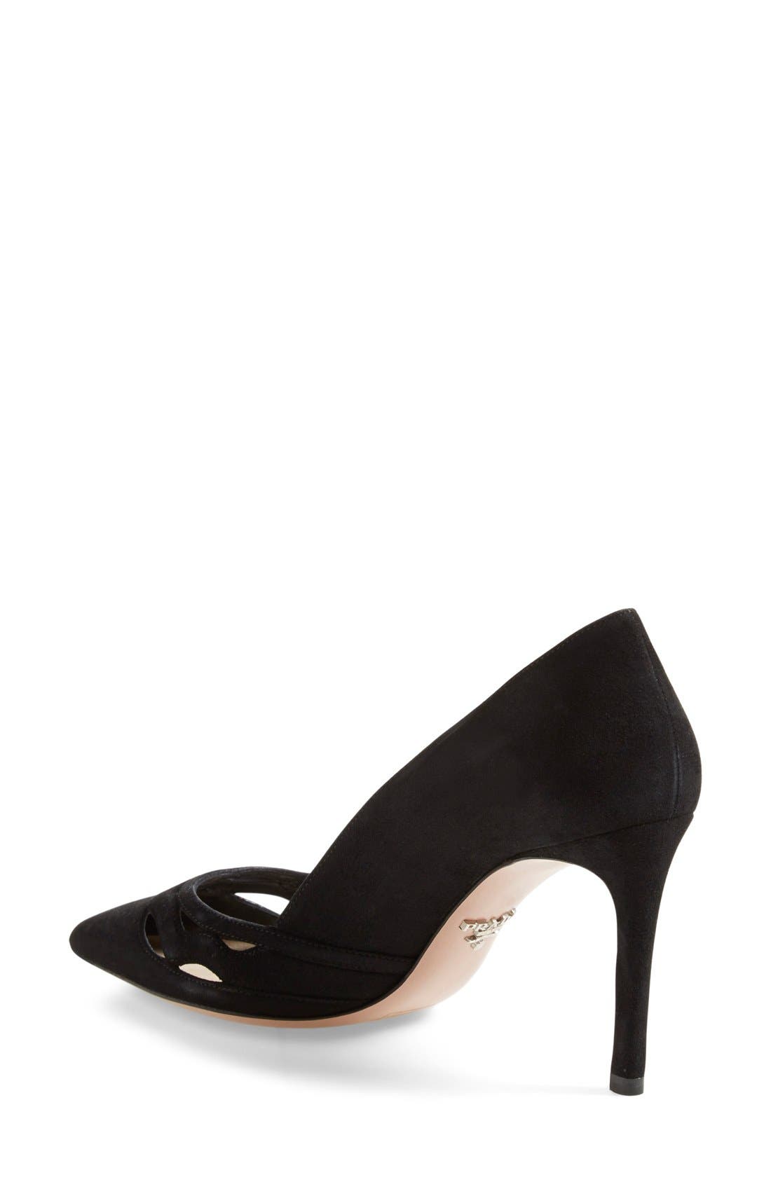Prada Cutout Pointy Toe Pump, Alternate, color, 