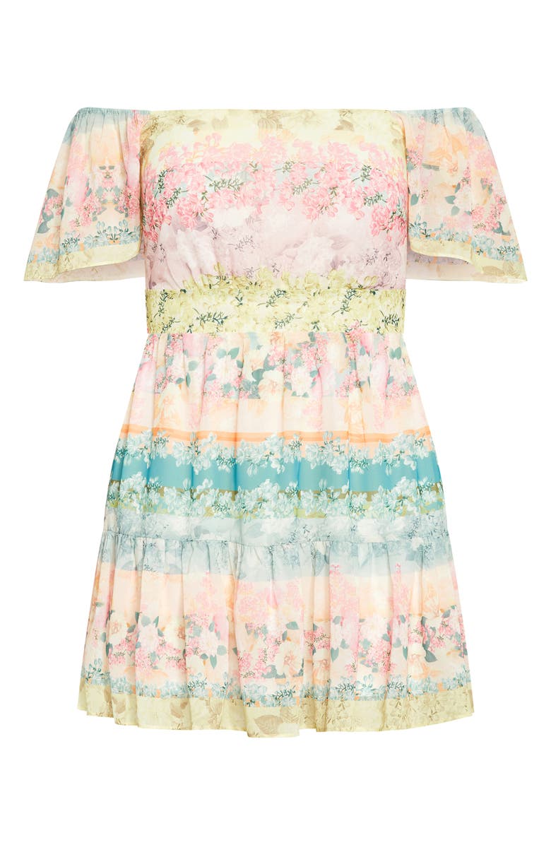 City Chic Reece Floral Print Tiered Dress, Alternate, color, Angel Trelise