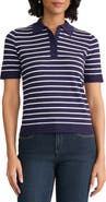 Jones New York Stripe Short Sleeve Polo