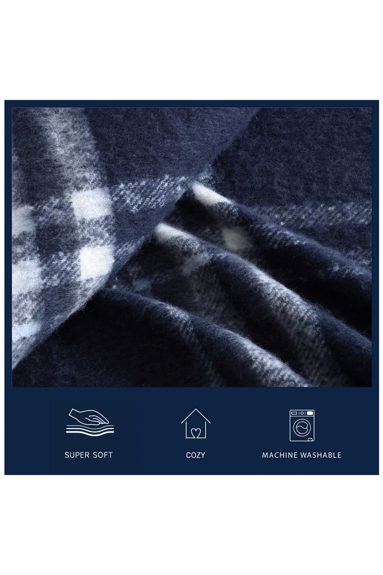 Ryan Cove Plaid Microfiber Throw Blanket, Alternate, color, DARK BLUE