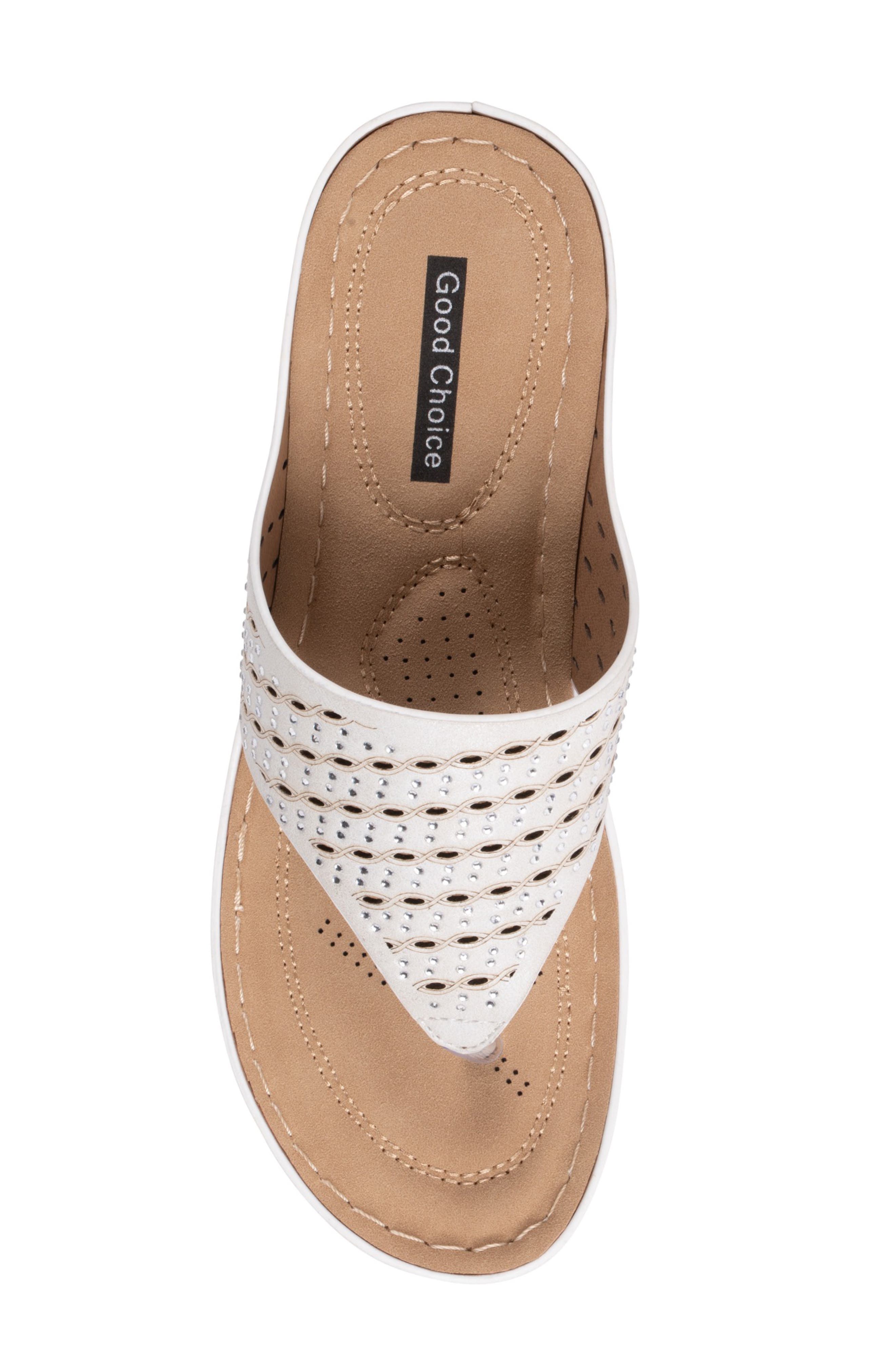 Dannay Wedge Sandal, Alternate, color, WHITE