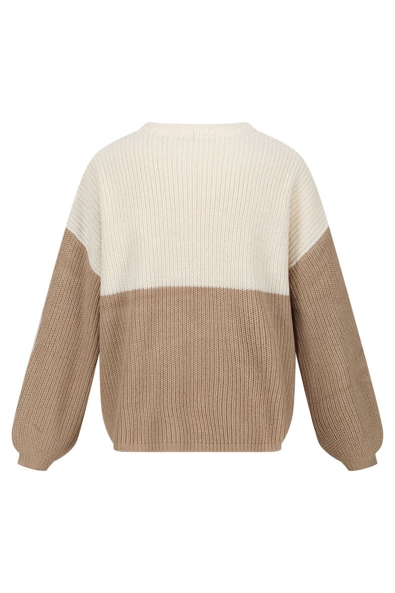 Kamaria Knitted Sweater, Alternate, color, Light Vanilla and Barleycorn