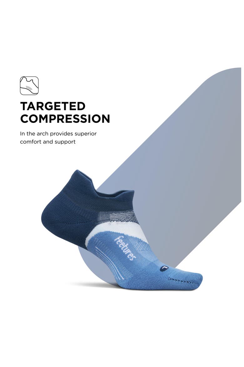 Elite Light Cushion No Show Tab Athletic Ankle Socks  Sport Sock with Targeted Compression, Alternate, color, Blue Wave