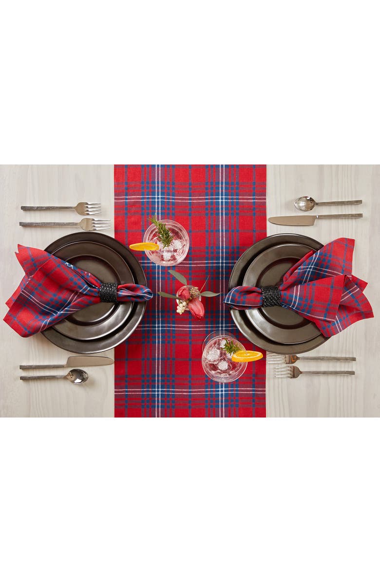 Solino Home Linen Dinner Napkins - Red Tartan Plaid, 20" x 20", Alternate, color, Red And Navy