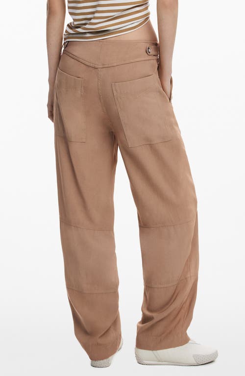 Desigual Utility Straight Leg Pants In Camel