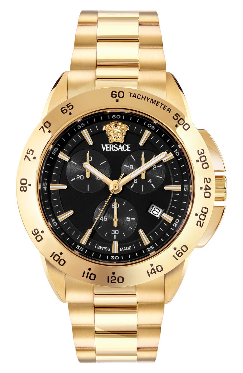 Versace V-Sport Bracelet Chronograph Watch, 44mm, Main, color, Ip Yellow Gold