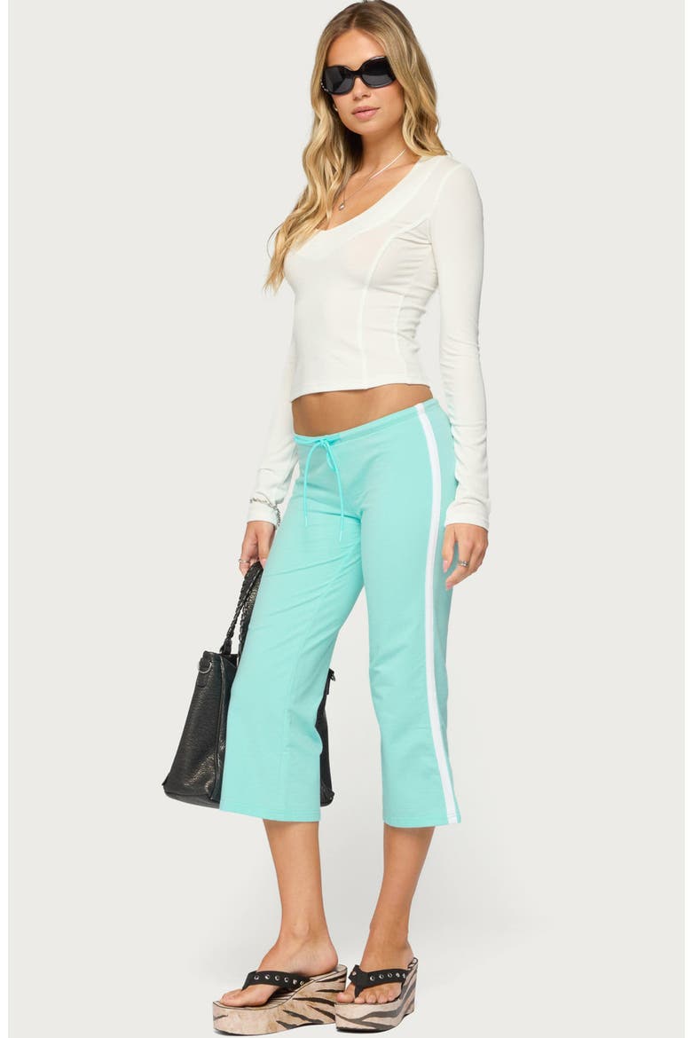 Sali V-Neck Long Sleeve Crop Top, Alternate, color, WHITE