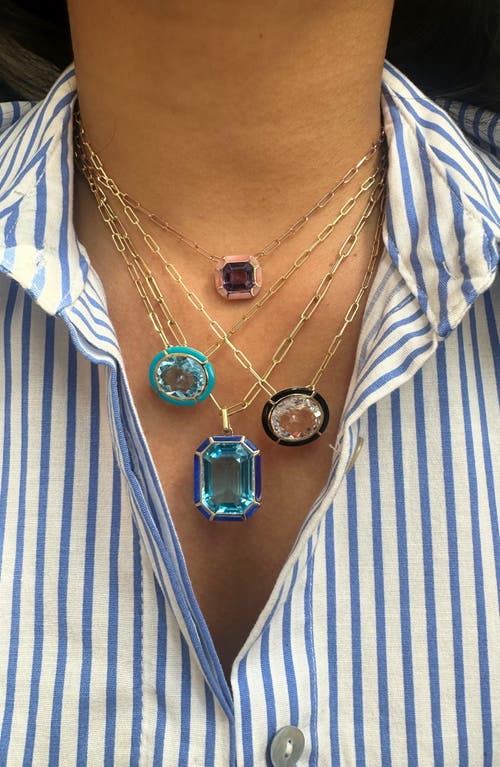 Goshwara Melange Emerald Cut Pendant Necklace In Gold